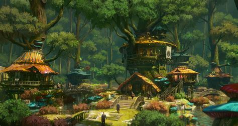 ArtStation - Fantasy Forest Secret Village