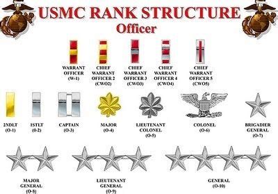 USMC Officer rank structure. | Usmc ranks, Usmc, Marine corps