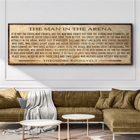 The Man In The Arena Sign V – Tailored Canvases