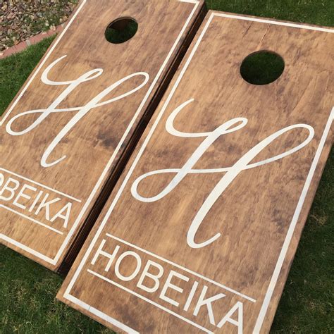 SINGLE COLOR Retro Stained Personalized Hand Painted | Etsy | Wedding cornhole boards, Custom ...