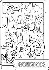 Prehistoric dinosaur gallimimus coloring Book For Children Outline  sketch template