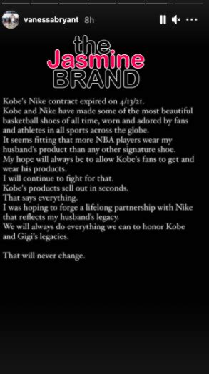 Kobe Bryant’s Nike Deal Expires, Vanessa Bryant Reportedly Frustrated W ...