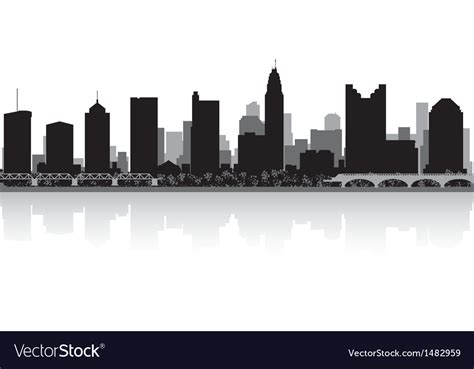 Columbus usa city skyline silhouette Royalty Free Vector