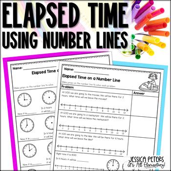 Elapsed Time on a Number Line | 1st Grade Math Worksheets | Time To the ...