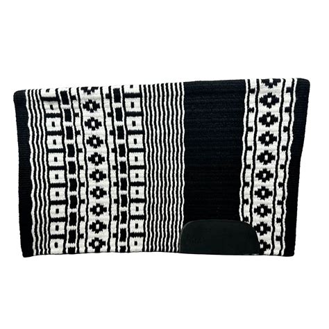 Black and White Saddle Blanket in KM 2 Pattern - Kay Mortensen Enterprises