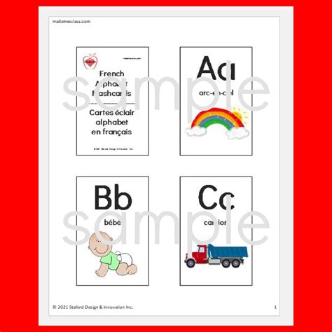 French Alphabet Flashcards Printable Instant Download Preschool Kindergarten Learning Homeschool ...