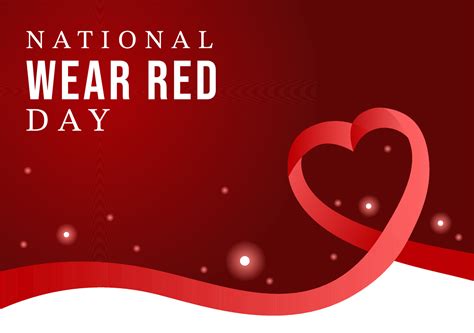 National Wear Red Day on February 7th Template Hand Drawn Cartoon Flat Illustration to inform ...