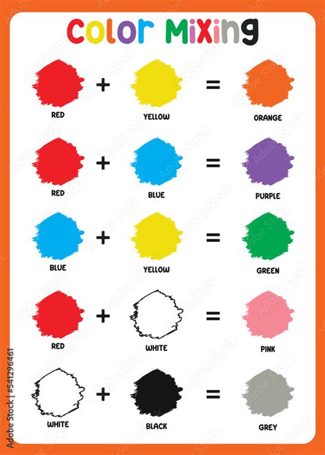 mixing colors chart preschool- E START サーチ