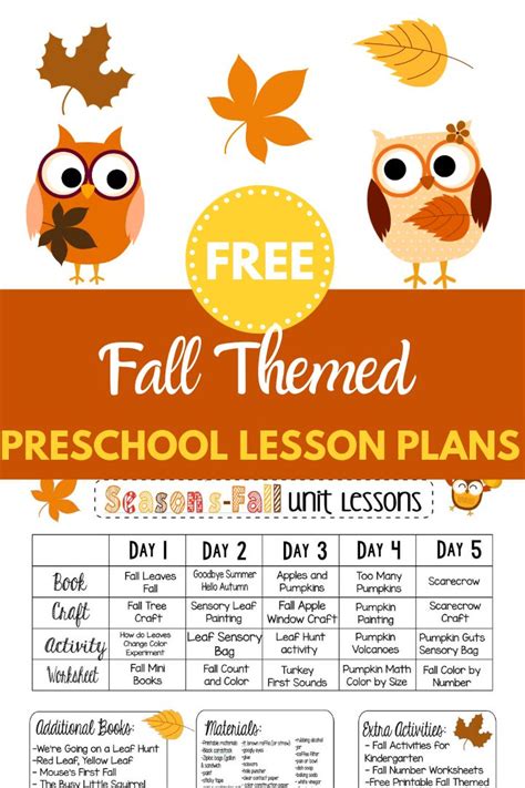 Looking for fall themed preschool lesson plans? Check out these free ...