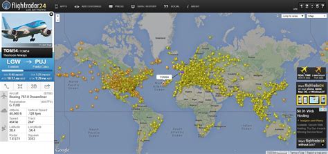 Real time aircraft tracking by FlightRadar24 - ADSBHub