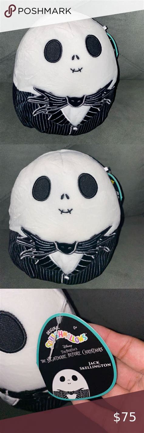 Cute Squishmallow Halloween Jack Skellington Plush Toy - 8 inches