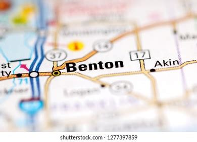 Benton Illinois Usa On Geography Map Stock Photo (Edit Now) 1277397859