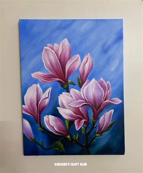 Floral Acrylic Painting On Canvas - Learning - Ranjana's Craft Blog