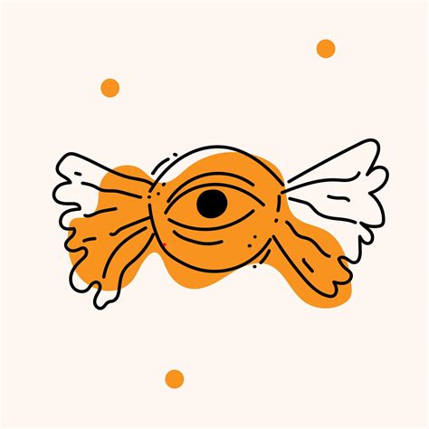 Halloween candy eye sticker illustration with outline 12252757 Vector Art at Vecteezy