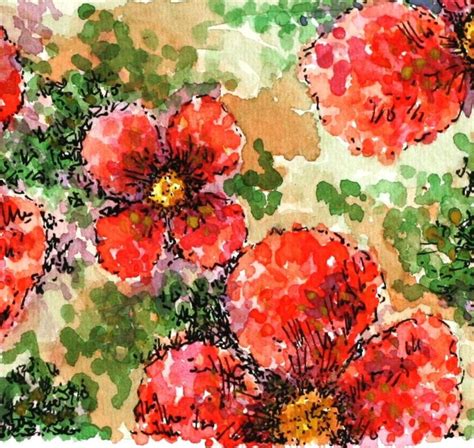 Floral pointillism painting original abstract art pen and | Etsy