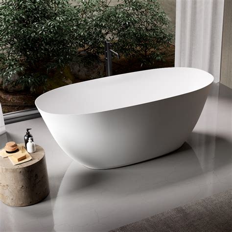 SOLID SURFACE | Caracas Freestanding Solid Surface Bathtub - 160cm | Architonic