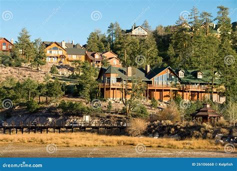 Mountain Lake Resort Homes stock photo. Image of forest - 26106668