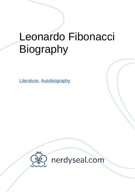 Leonardo Fibonacci Biography - 363 Words - NerdySeal