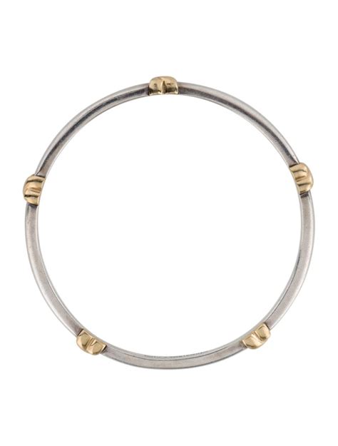 Tiffany & Co. Two-Tone Signature X Bangle - 18K Yellow Gold Bangle, Bracelets - TIF169880 | The ...