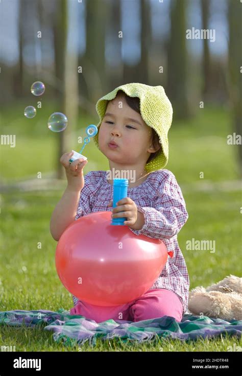 girl, childhood, bubble wand, girls, childhoods, children, kid, kids, bubble wands Stock Photo ...