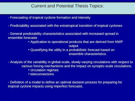 (PPT) Current and Potential Thesis Topics: - Forecasting of tropical cyclone formation and ...