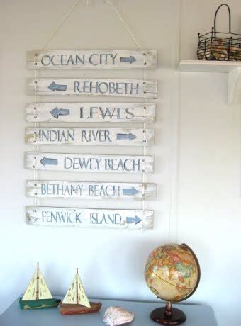 DIY Beach Signs Made from Recycled Wood - Coastal Decor Ideas Interior ...