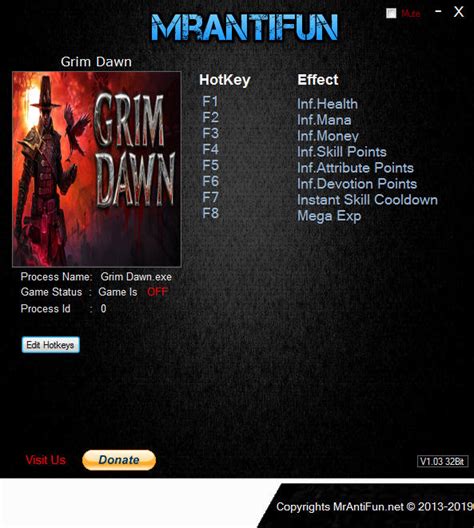 Grim Dawn Trainer +8 v1.1.0.1 MrAntiFun GAME TRAINER download pc cheat codes