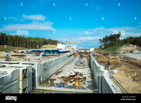 Construction of Vistula Spit canal in Poland Stock Photo - Alamy