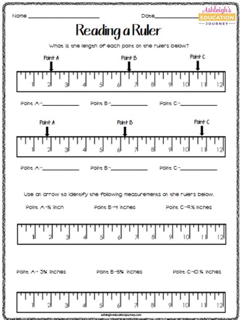 Reading a Ruler Worksheet | Reading a ruler, Teaching measurement, Measurement activities