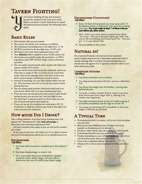 Homebrew Tavern Fighting Rules E Dungeons And Dragons 17278 | Hot Sex ...