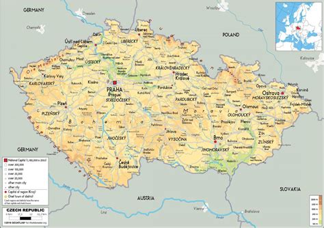 Czech republic cities map - Czechia cities map (Eastern Europe - Europe)