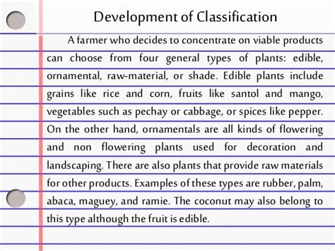 Paragraph Development by Classification