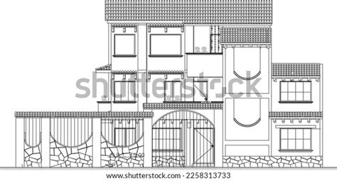 Vector Sketch Exposed Brick House Antiquity Stock Vector (Royalty Free) 2258313733 | Shutterstock