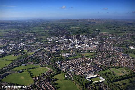 aeroengland | aerial photograph of Radcliffe Cricket Club Radcliffe Lancashire England UK