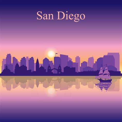 San Diego Skyline Silhouette Illustrations, Royalty-Free Vector ...