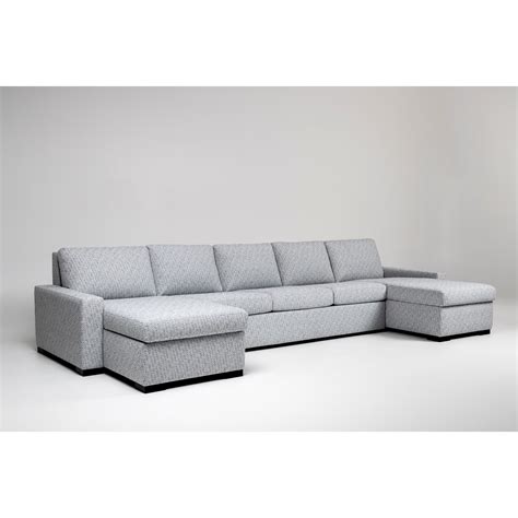 American Leather Rogue Contemporary 5-Seat Sectional Sofa with 2 Chaise & King Sleeper | Baer's ...