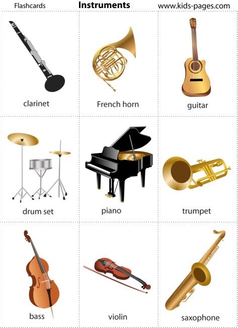 Instruments flashcard