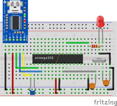 Arduino (Atmega328p) on a Breadboard - Electronics-Lab.com