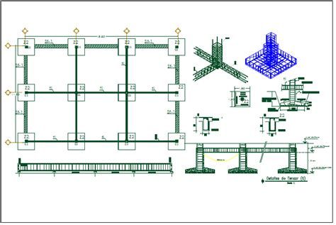 Foundation plan layout detail view dwg file - Cadbull