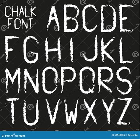 Chalk Font (alphabet in Chalk Style) Stock Vector - Illustration of education, chalkboard: 50948835