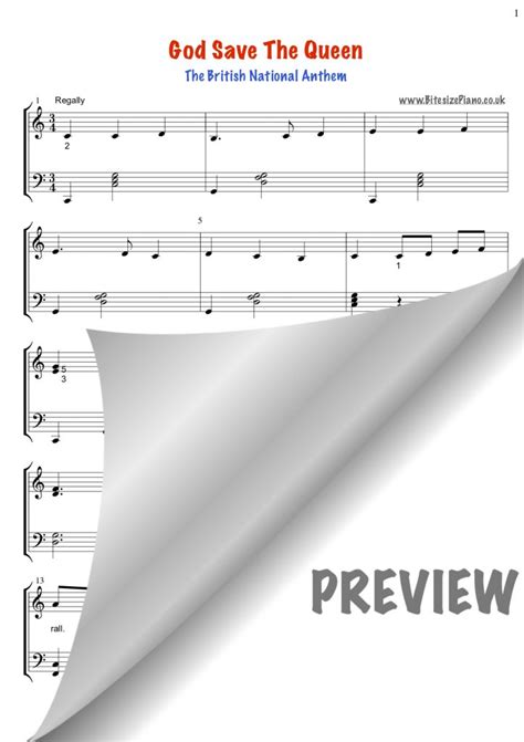 God Save The Queen Sheet Music – Bitesize Piano