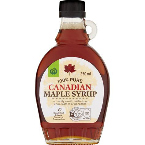 Woolworths 100% Canadian Maple Syrup 250ml | Woolworths