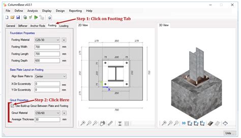 Design of Grout Below Base Plate - PCEESoft Inc. | Professional Engineering Software