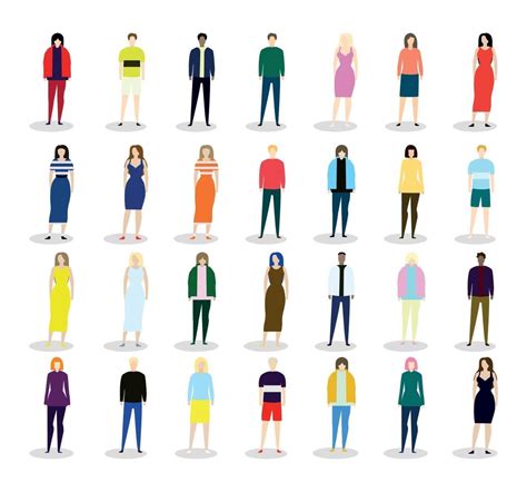 Small miniatures of different people on a white background - Vector 3089428 Vector Art at Vecteezy