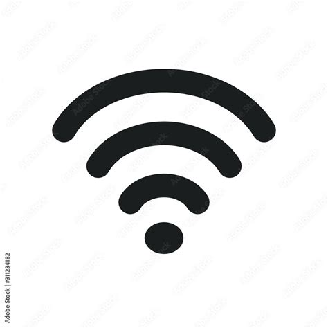 Wifi icon, a symbol of the wireless internet. Black WLAN antenna ...