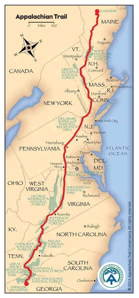 Appalachian Trail Campsites Map