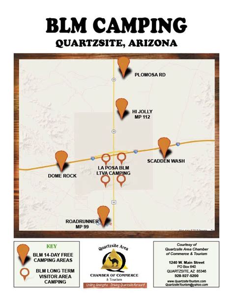 Looking for BLM Camping in Quartzsite? Map has 14 day FREE Camping & Long Term Visitor Area fee ...