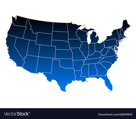 Map of usa Royalty Free Vector Image - VectorStock