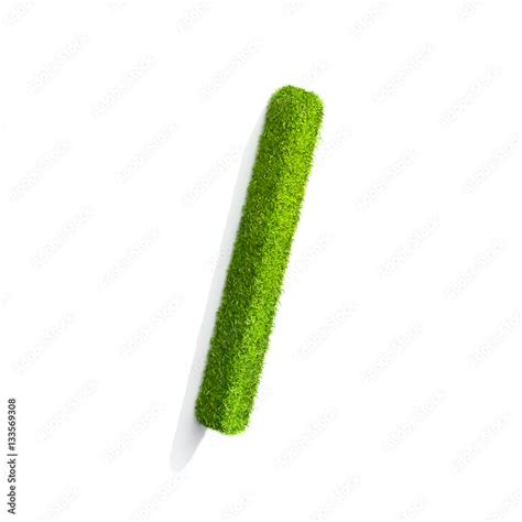 Grass slash punctuation mark from isometric angle with shadow on ground. Stock Illustration ...