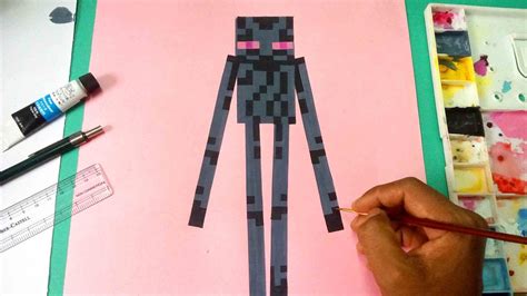 How to Draw Enderman From " Minecraft " | Minecraft Character Enderman ...